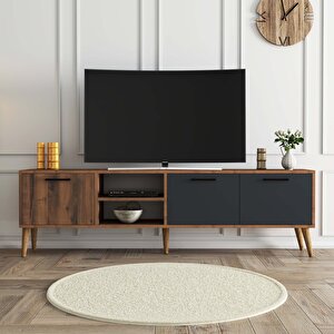 1581 Exxen 180 Cm (ahşap Ayakli) Tv Üni̇tesi̇ Hat-antrasi̇t
