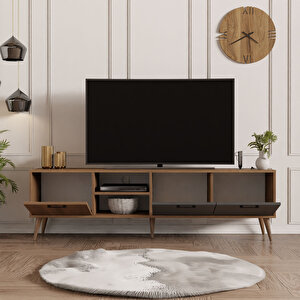 1581 Exxen 180 Cm (ahşap Ayakli) Tv Üni̇tesi̇ Ürgüp-Antrasi̇t