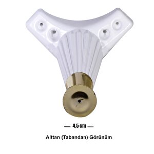 Mobilya Kanepe Koltuk Ünite Sehpa Ayağı 12 Cm Baza Ayak Beyaz-gold
