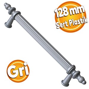 Polavit Çekmece Mutfak Dolap Kapak Kulpu Kulbu 128 Mm Gri Sert Plastik Kulp (5 Adet)