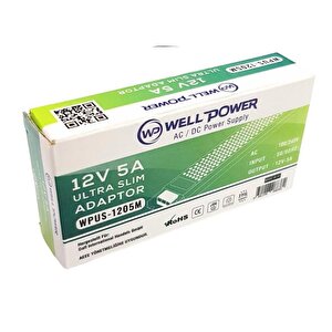 Wellpower 12volt 5amper Adaptör Ultra Slim Led Trafosu