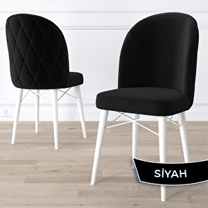 Rut Serisi 80x132 Açılabilir Beyaz Mutfak Masası Takımı Ve 4 Siyah Sandalye