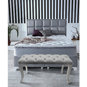 Beyaz Chester Model Babyface Kumaş Bench&koltuk&tabure&pofuduk Yatak Odasi Takimi Ucu&önü Puff Beyaz