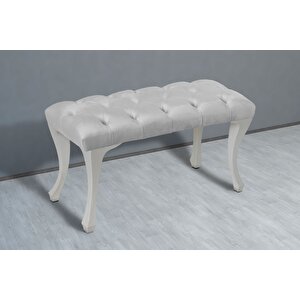 Beyaz Chester Model Babyface Kumaş Bench&koltuk&tabure&pofuduk Yatak Odasi Takimi Ucu&önü Puff Beyaz
