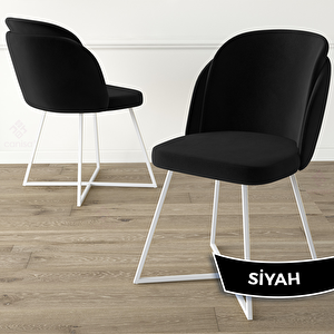 Oga Serisi 80x132 Açılabilir Beyaz Mutfak Masası Takımı Ve 6 Siyah Sandalye