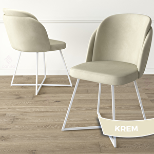 Oga Serisi 80x132 Açılabilir Beyaz Mermer Desen Mutfak Masası Takımı Ve 6 Krem Sandalye