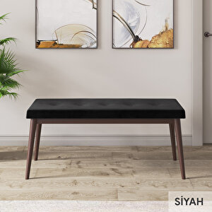 Jae Serisi 80x132 Açılabilir Barok Ahşap Desen Mutfak Masası Takımı Ve 4 Siyah Sandalye Ve 1 Bench