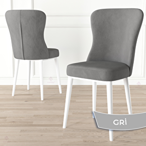 Due Serisi 80x132 Açılabilir Beyaz Mutfak Masası Takımı Ve 4 Gri Sandalye Ve 1 Bench