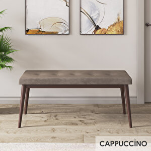 Roe Serisi 80x132 Açılabilir Barok Ahşap Desen Mutfak Masası Takımı Ve 4 Cappucino Sandalye Ve 1 Bench