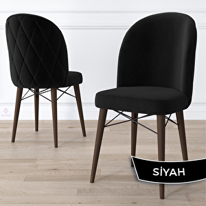 Rut Serisi 80x132 Açılabilir Barok Ahşap Desen Mutfak Masası Takımı Ve 6 Siyah Sandalye