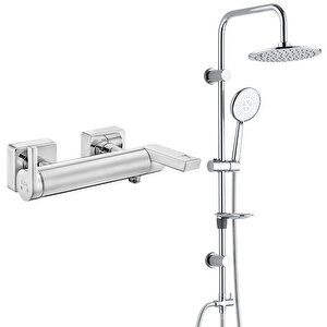 Eca İcon Banyo Bataryası+t-may Banyo Bostan Oval Tepe Duş Takımı Seti Paslanmaz Krom