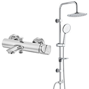 Eca Myra Banyo Bataryası+t-may Banyo Bostan Oval Tepe Duş Takımı Seti Paslanmaz Krom