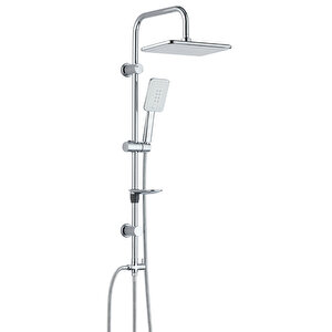 Eca Tiera Banyo Bataryası+t-may Banyo Çınar Dikdörtgen Tepe Duş Takımı Seti Paslanmaz Krom