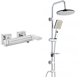 Eca İcon Banyo Bataryası+t-may Banyo Gediz Oval Tepe Duş Takımı Seti Paslanmaz Krom