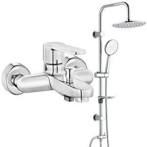 Eca Nita Banyo Bataryası+t-may Banyo Bostan Oval Tepe Duş Takımı Seti Paslanmaz Krom