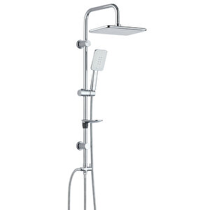 Eca Purity Banyo Bataryası+t-may Banyo Çınar Dikdörtgen Tepe Duş Takımı Seti Paslanmaz Krom