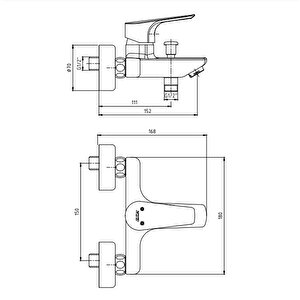 Eca Niobe Banyo Bataryası + T-may Banyo Sümbül Kare Tepe Duş Takımı Seti Krom Paslanmaz