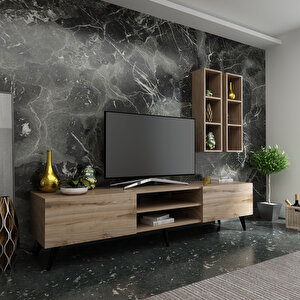 İdeal Tv Ünitesi + Duvar Raflı Q7800-3 Çırağan