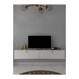 Duvara Monte Tv Sehpası Beyaz S6201-1