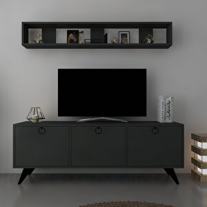 İcon Raflı Tv Ünitesi Q3029-4 Kulplu Dolaplı Modern Tv Sehpası