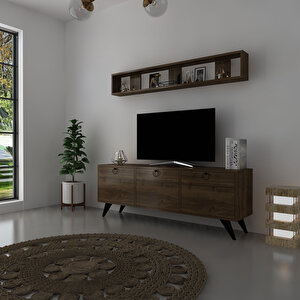 İcon Raflı Tv Ünitesi Q3029-2 Kulplu Dolaplı Modern Tv Sehpası