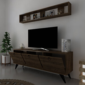 İcon Raflı Tv Ünitesi Q3029-2 Kulplu Dolaplı Modern Tv Sehpası