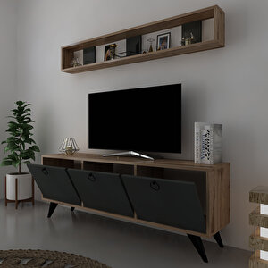 İcon Raflı Tv Ünitesi Q3029-6 Kulplu Dolaplı Modern Tv Sehpası