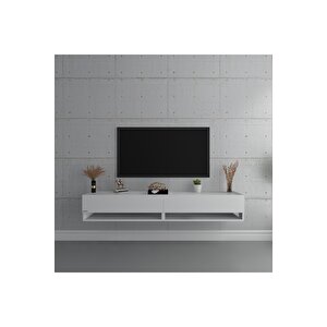 Duvara Monte Tv Sehpası Beyaz S6102-1