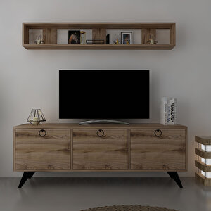 İcon Raflı Tv Ünitesi Q3029-3 Kulplu Dolaplı Modern Tv Sehpası