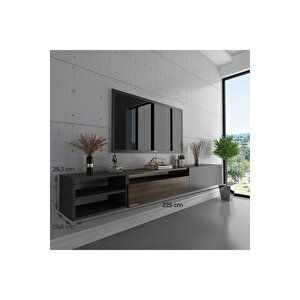 Duvara Monte Tv Sehpası S6111-8 Antrasit Ceviz Antrasit