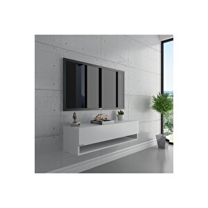Duvara Monte Tv Sehpası Beyaz S6101-1