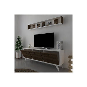 İcon Raflı Tv Ünitesi Q3029-5 Kulplu Dolaplı Modern Tv Sehpası
