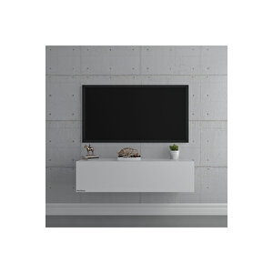 Duvara Monte Tv Sehpası Beyaz S6107-1