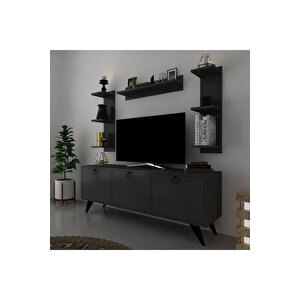 İcon Raflı Tv Ünitesi Q3028-4 Kulplu Dolaplı Modern Tv Sehpası