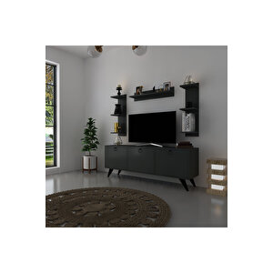 İcon Raflı Tv Ünitesi Q3028-4 Kulplu Dolaplı Modern Tv Sehpası