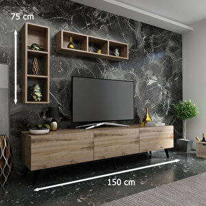 İdeal Tv Ünitesi + Duvar Raflı Q7804-3 Çırağan