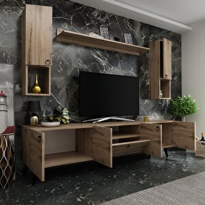 İdeal Tv Ünitesi + Duvar Raf Ve Duvar Dolaplı Q7025-3 Çırağan