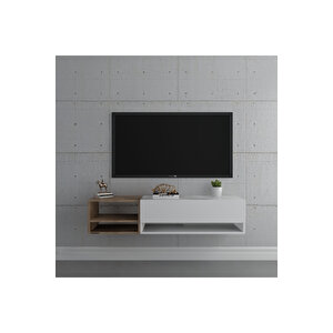 Duvara Monte Tv Sehpası Beyaz Çırağan S6105-1