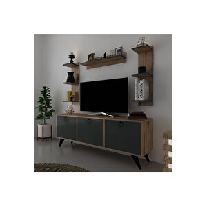 İcon Raflı Tv Ünitesi Q3028-5 Kulplu Dolaplı Modern Tv Sehpası