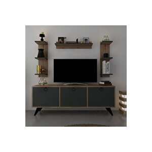 İcon Raflı Tv Ünitesi Q3028-5 Kulplu Dolaplı Modern Tv Sehpası