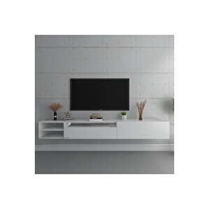 Duvara Monte Tv Sehpası Beyaz S6111-1