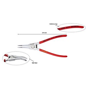 N23-38 Özel Segman Pensesi 210 Mm (eğik Ağız-merkezleme Delikli)