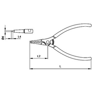 Ceta Form 140 Mm Dış Segman Pensesi Düz Uçlu Yaylı E65-44-0140