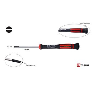 1,8 X 60 Mm Elektronikçi Düz Tornavida H01-18-060