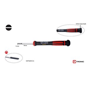 1,2 X 40 Mm Elektronikçi Düz Tornavida H01-12-040