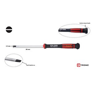 3,5 X 80 Mm Elektronikçi Düz Tornavida H01-35-080