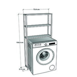 Çamaşır Makinesi Üstü Raf Düzenleyici Beyaz