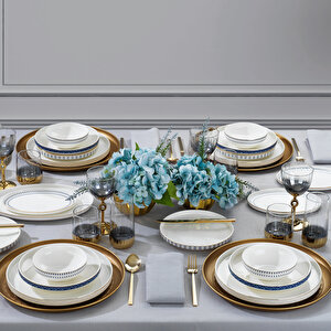 Adel Self Yemek Takımı 56 Parça-gold