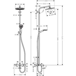 Hansgrohe Crometta S240 1 Jet Duş Kolonu Gagalı