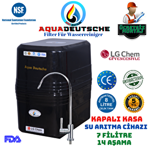 Aqua Deutsche Montaj Dahi̇l Si̇yah Renk 14 Aşama  Fi̇li̇tre 8 Li̇tre Kapali Kasa Su Aritma Ci̇hazi